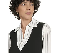 Tommy Hilfiger Women's V-Neck Twofer Dress