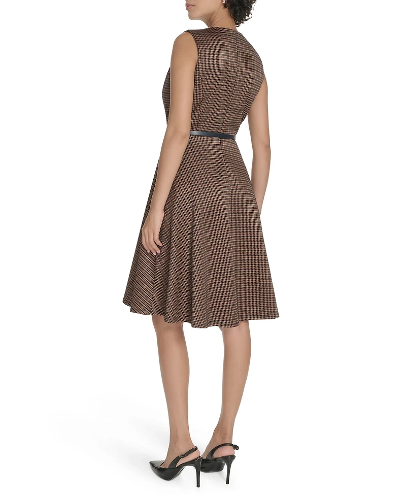Tommy Hilfiger Women's Sleeveless Houndstooth Dress