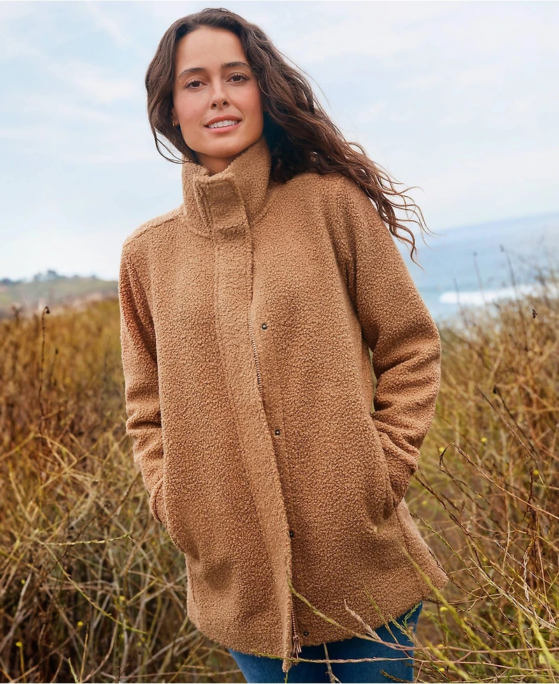 Lands' End Women's Tall Boucle Fleece Coat