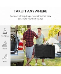 Outsunny Outdoor Padded Folding Chaise Lounge Chair with Reclining