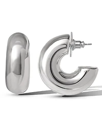 Jessica Simpson Silver Chunky Hoop Earrings