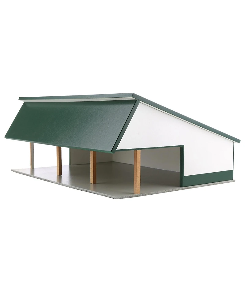 1/64 White & Green 64ft x 48ft Wooden Cattle Shed with Removeable Roof Sta-224