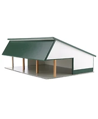 1/64 White & Green 64ft x 48ft Wooden Cattle Shed with Removeable Roof Sta-224
