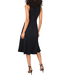 Vince Camuto Women's Seamed V-Neck Sleeveless Midi Dress