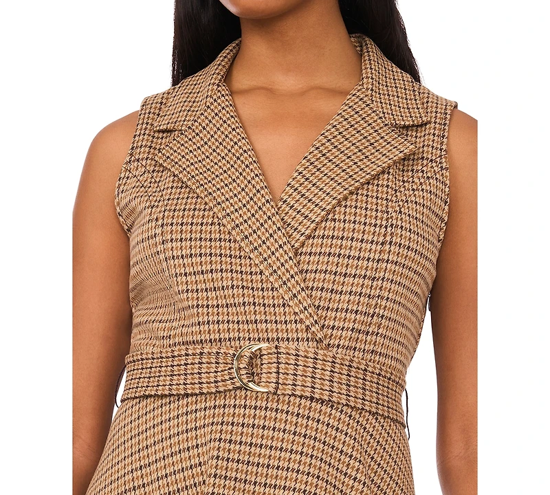 Msk Women's Sleeveless V-Neck Fit & Flare Dress