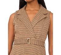 Msk Women's Sleeveless V-Neck Fit & Flare Dress