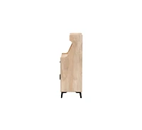 Baxton Studio Pavone Mid-Century Modern Oak Brown Wood Kitchen Cabinet