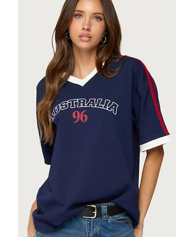Edikted Women's Australia 96 Contrast Oversized T Shirt