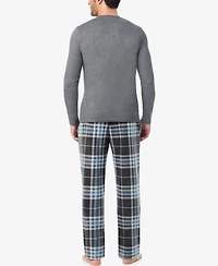 Cuddl Duds Men's Cabin Fleece Long Sleeve Pajama Set