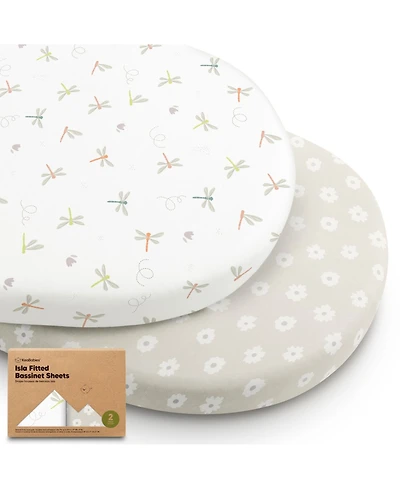 KeaBabies Bassinet Sheet for Baby Girls, Boys, 2-Pack Isla Fitted Sheets, Mattress Sheets