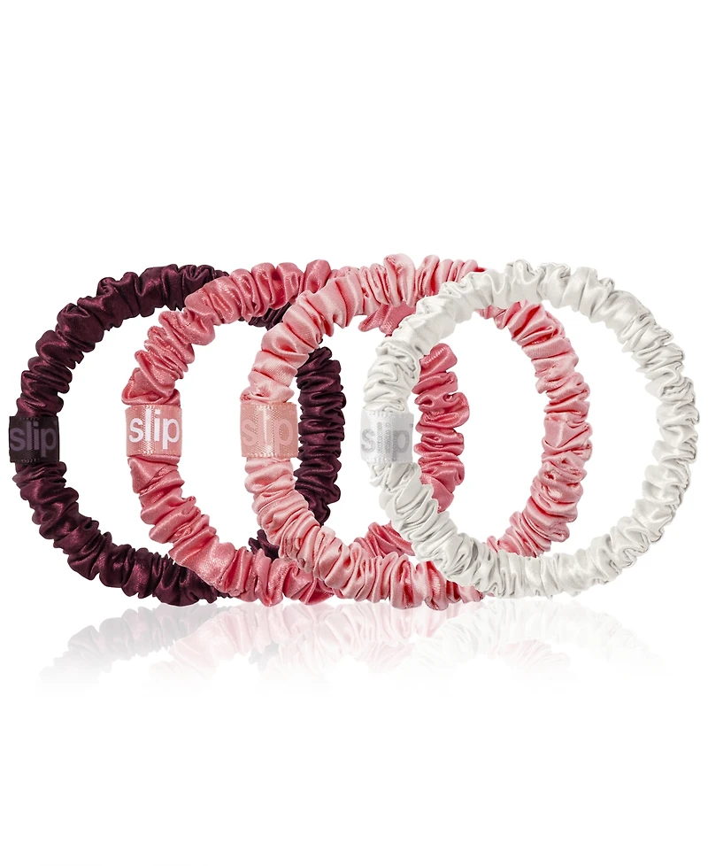 Slip 4-Pc. Pure Silk Candy Cane Skinny Scrunchies Set