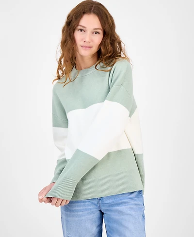 Hippie Rose Juniors' Oversized Stripe Long-Sleeve Sweater