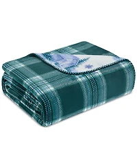 Weatherproof Reversible Plaid Throw, 50" x 70"
