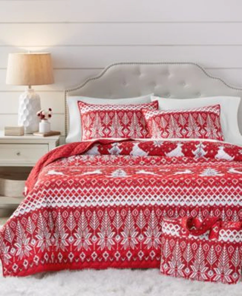Holiday Lane Fair Isle Quilt Tote Set Exclusively For Macys