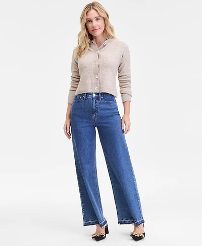 On 34th Women's Wide-Leg Released-Hem Jeans, Macy's Exclusive