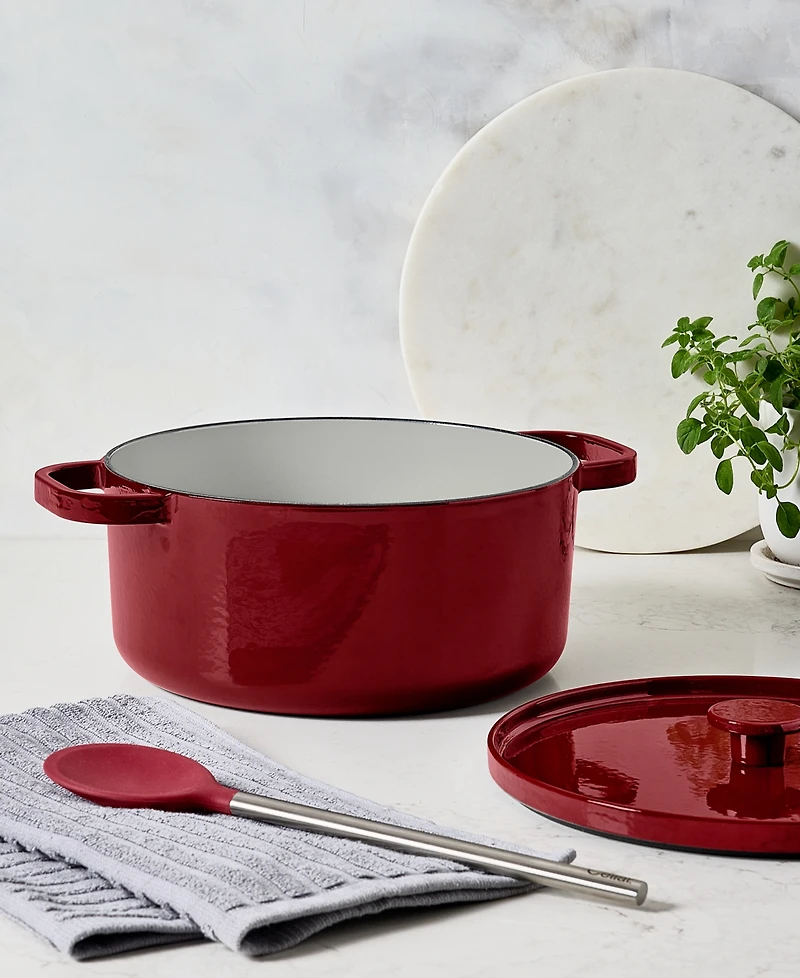 The Cellar Enameled Cast Iron 6-Qt, Dutch Oven Bordeaux, Macy's Exclusive