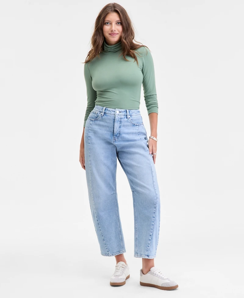 On 34th Women's Cropped High-Rise Barrel-Leg Jeans, Macy's Exclusive