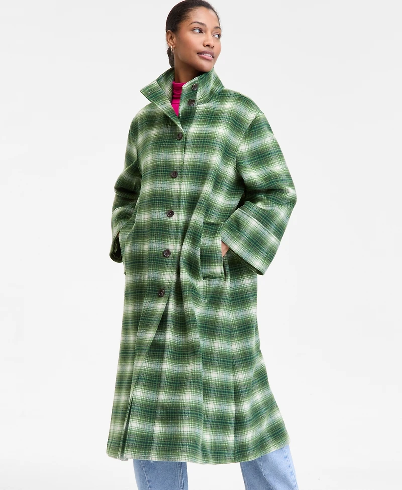 On 34th Women's Plaid Oversized Coat, Macy's Exclusive