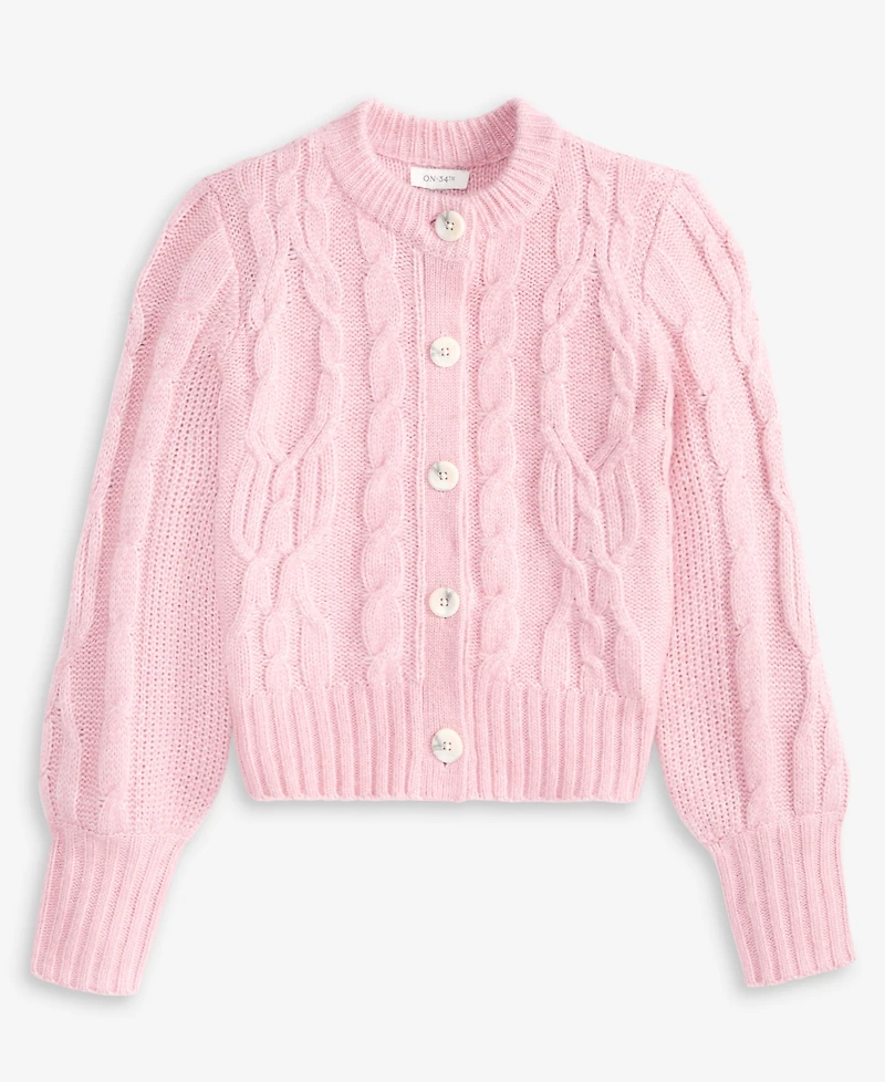 On 34th Women's Chunky Cable-Knit Cardigan, Macy's Exclusive