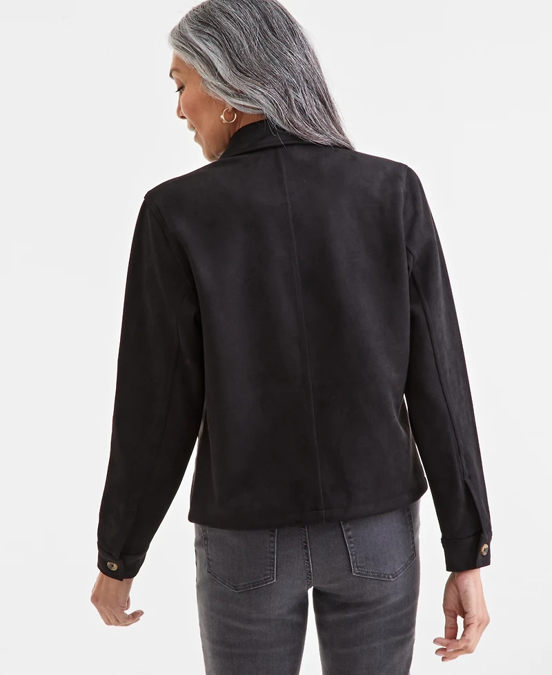 Style & Co Women's Faux-Suede Button-Front Jacket, Macy's Exclusive