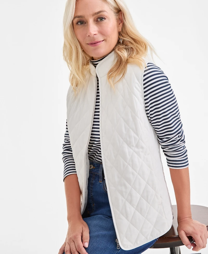 Style & Co Women's Quilted Mock-Neck Vest, Created for Macy's