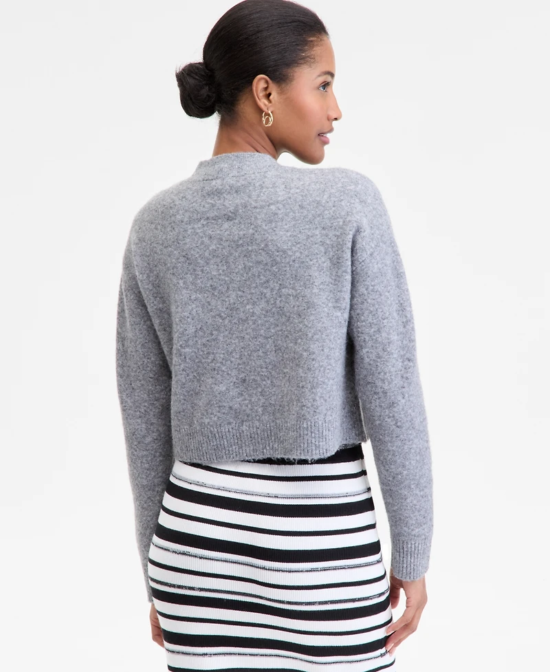 On 34th Women's Brushed Crewneck Cropped Cardigan, Macy's Exclusive