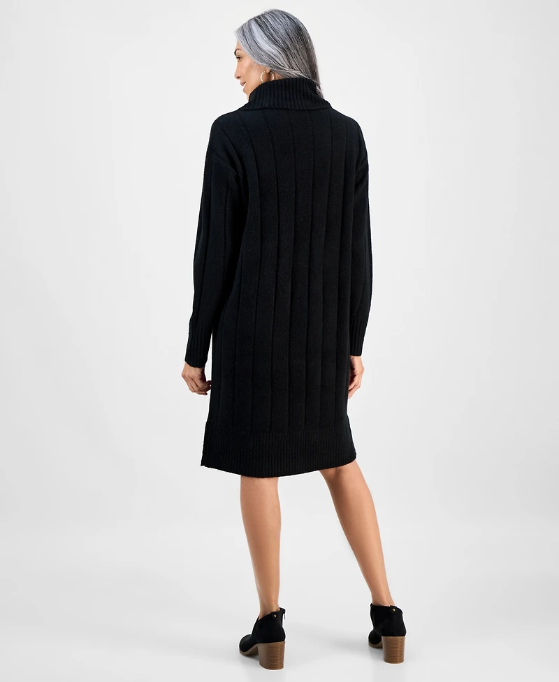 Style & Co Women's Ribbed Turtleneck Sweater Dress, Macy's Exclusive