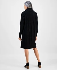 Style & Co Women's Ribbed Turtleneck Sweater Dress, Macy's Exclusive