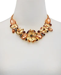 Guess Gold-Tone Floral Jewel Statement Necklace