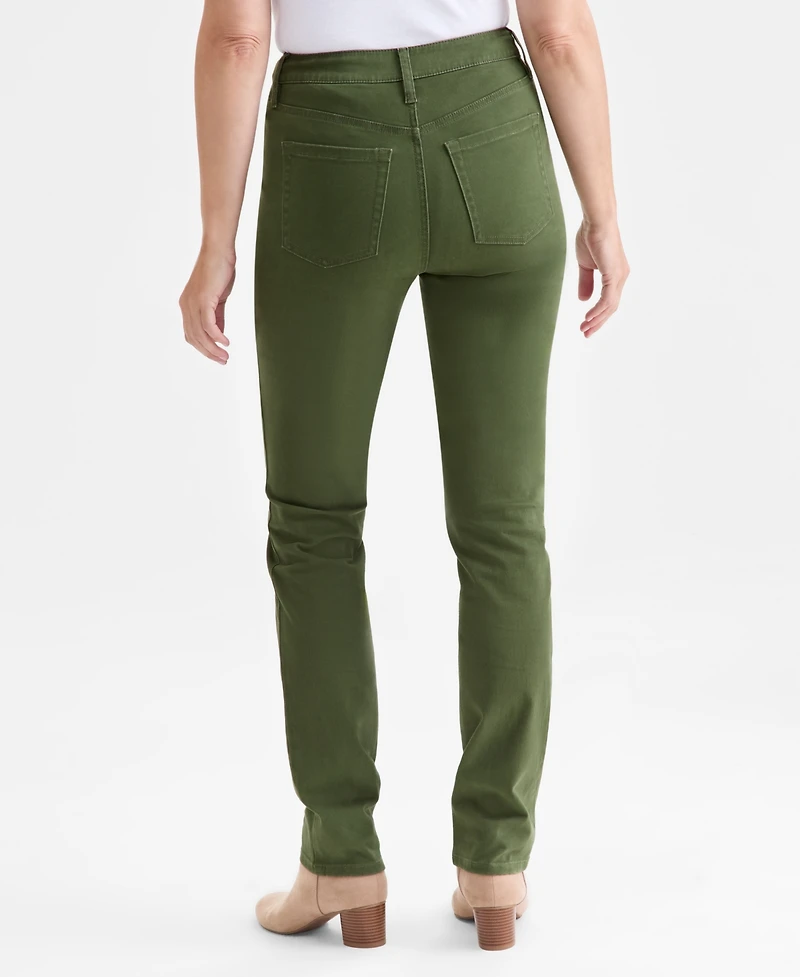 Style & Co Petite High Rise Natural Straight-Leg Jeans, Created for Macy's