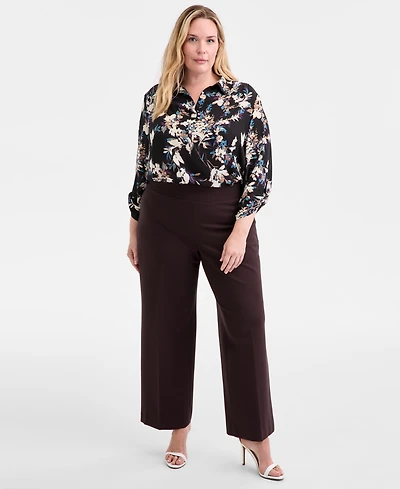 Anne Klein Plus Pull-On Wide-Leg Pants