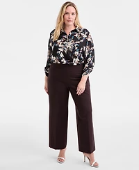 Anne Klein Plus Pull-On Wide-Leg Pants