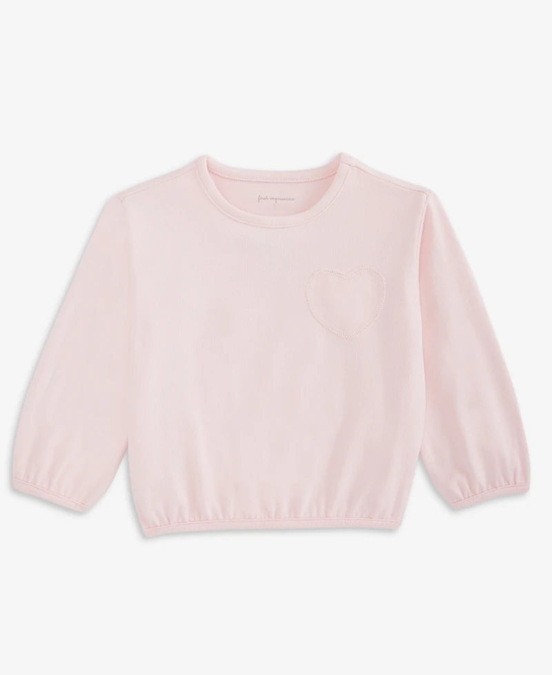 First Impressions Baby Girls Hacci Heart Sweatshirt, Macy's Exclusive