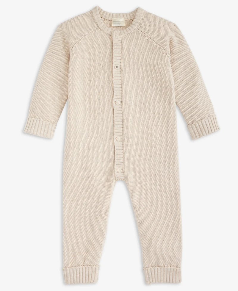 First Impressions Baby Cotton Long-Sleeve Sweater Romper, Created for Macy's