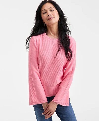 Style & Co Women's Bell-Sleeve Boucle Ribbed Sweater, Macy's Exclusive