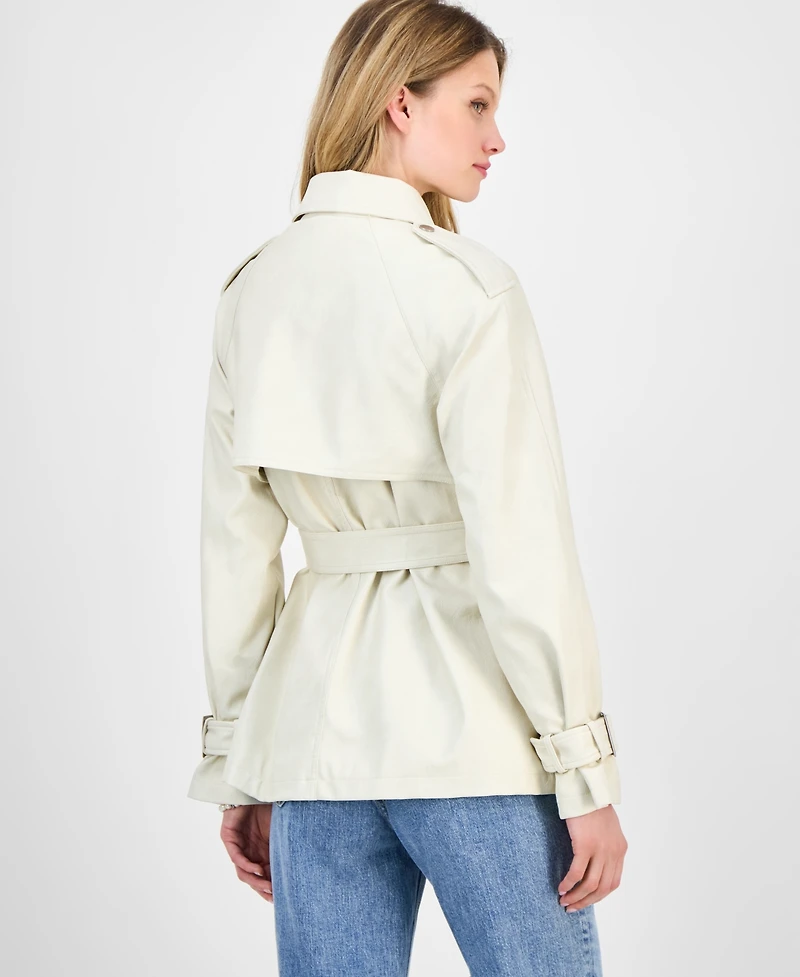 Guess Women's Marika Faux Leather Trench Coat