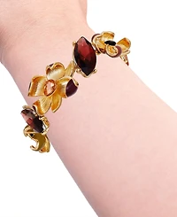 Guess Crystal & Stone Floral Statement Flex Bracelet