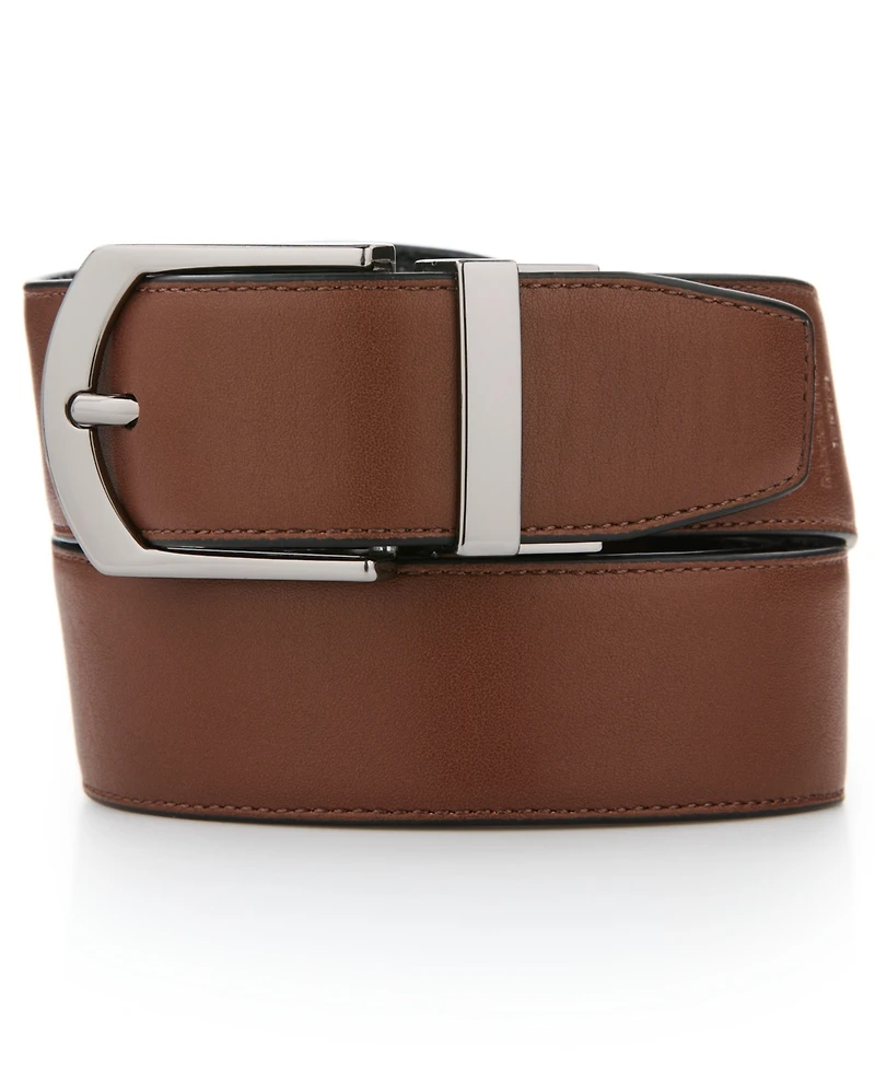 Perry Ellis Portfolio Men's Pebble Reversible Leather Dress Belt