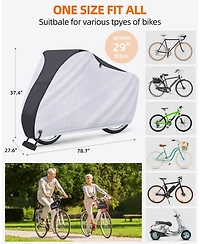Bike Cover Waterproof Outdoor Storage Bicycle Covers with Lock Hole for Mountain and Road Bikes, Rain Sun Wind Uv Proof