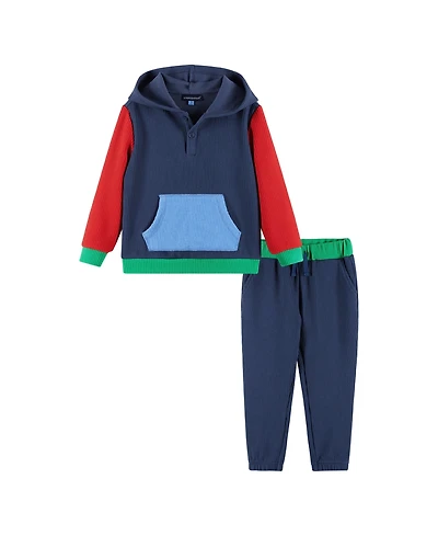 Andy & Evan Toddler/Child Boys Navy Chunky Waffle Lounge Set