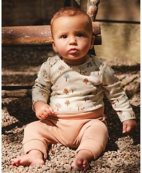 Deux par Baby Boy Cotton Evolutive Pants Brown with Bears