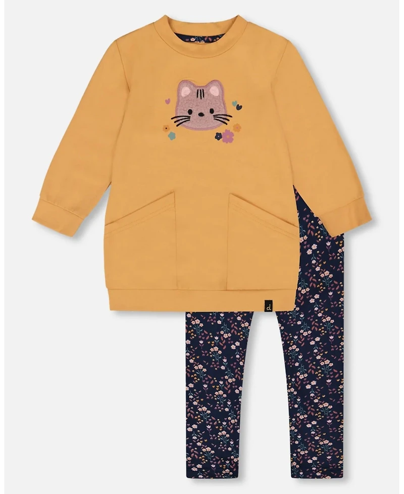 Deux par Baby Girl Tunic and Leggings Set Golden Brown
