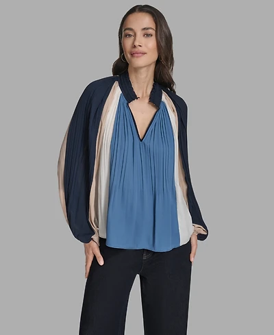 Bcbg Women's Long Sleeve Pleated Top