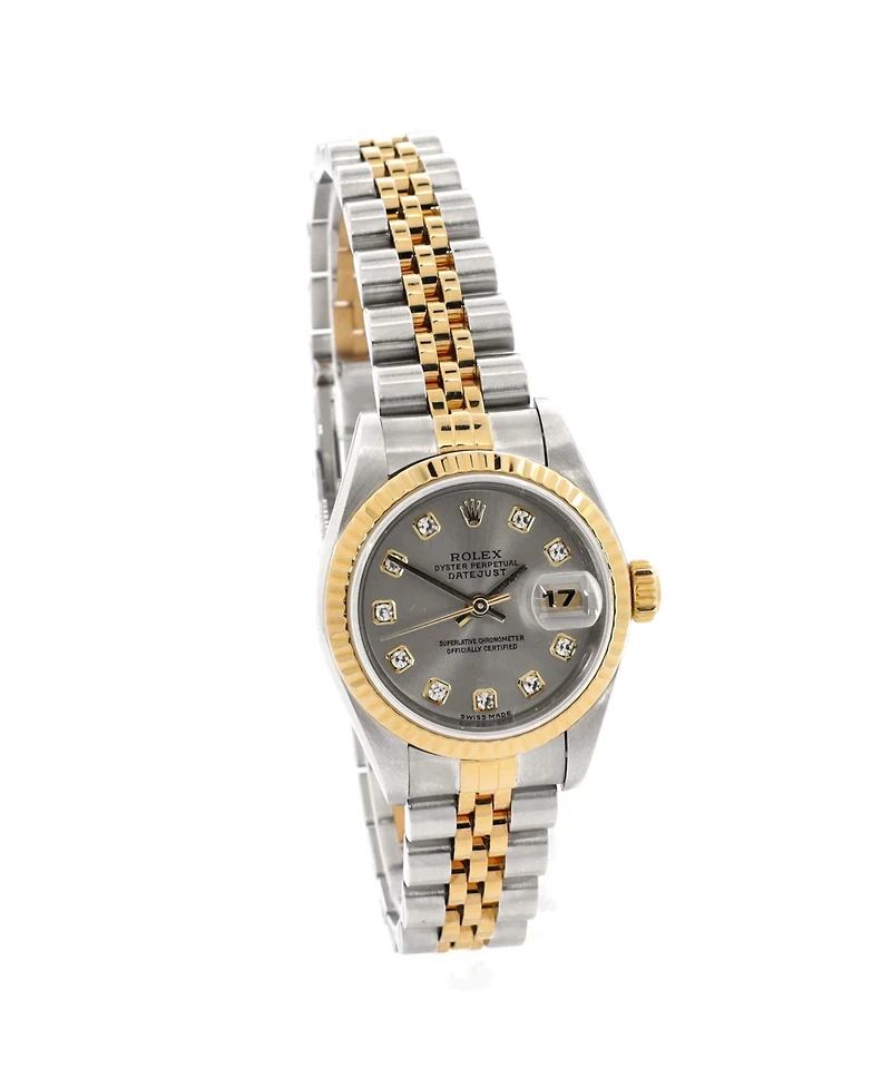 Pre-Owned Rolex Oyster Perpetual Datejust Automatic Watch in Stainless Steel and Gold with Diamond Markers 26mm