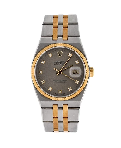 Pre-Owned Rolex Oysterquartz Datejust Watch in Stainless Steel and Gold with Diamond Markers 36mm