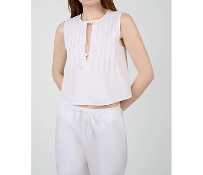 WeWoreWhat Women's Tie Front Flare Top