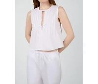 WeWoreWhat Women's Tie Front Flare Top