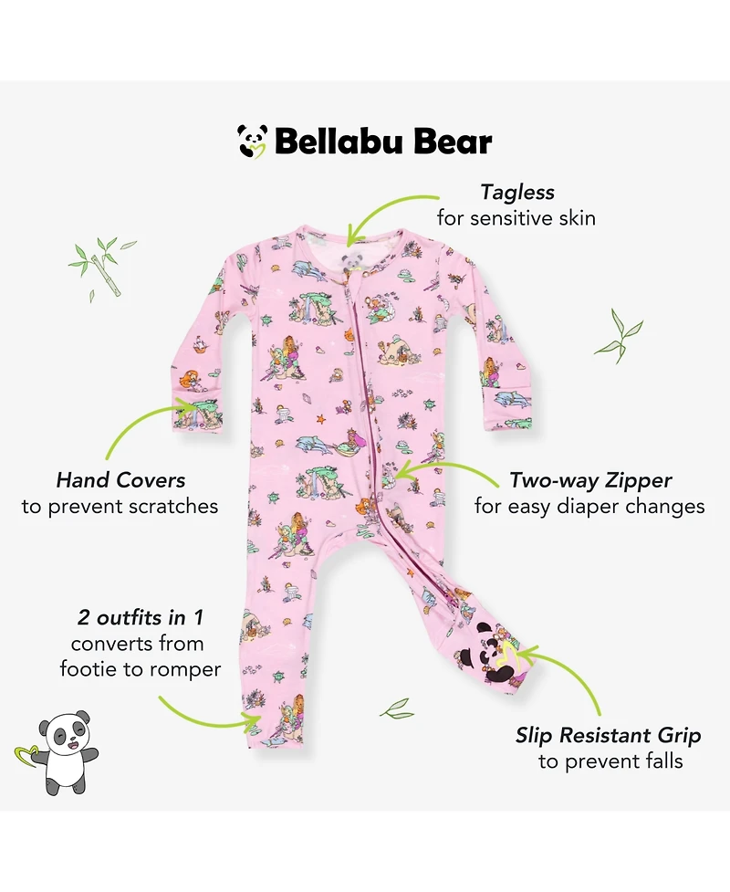 Bellabu Bear Baby Boys or Girls Mermaid Lagoon Convertible Footie