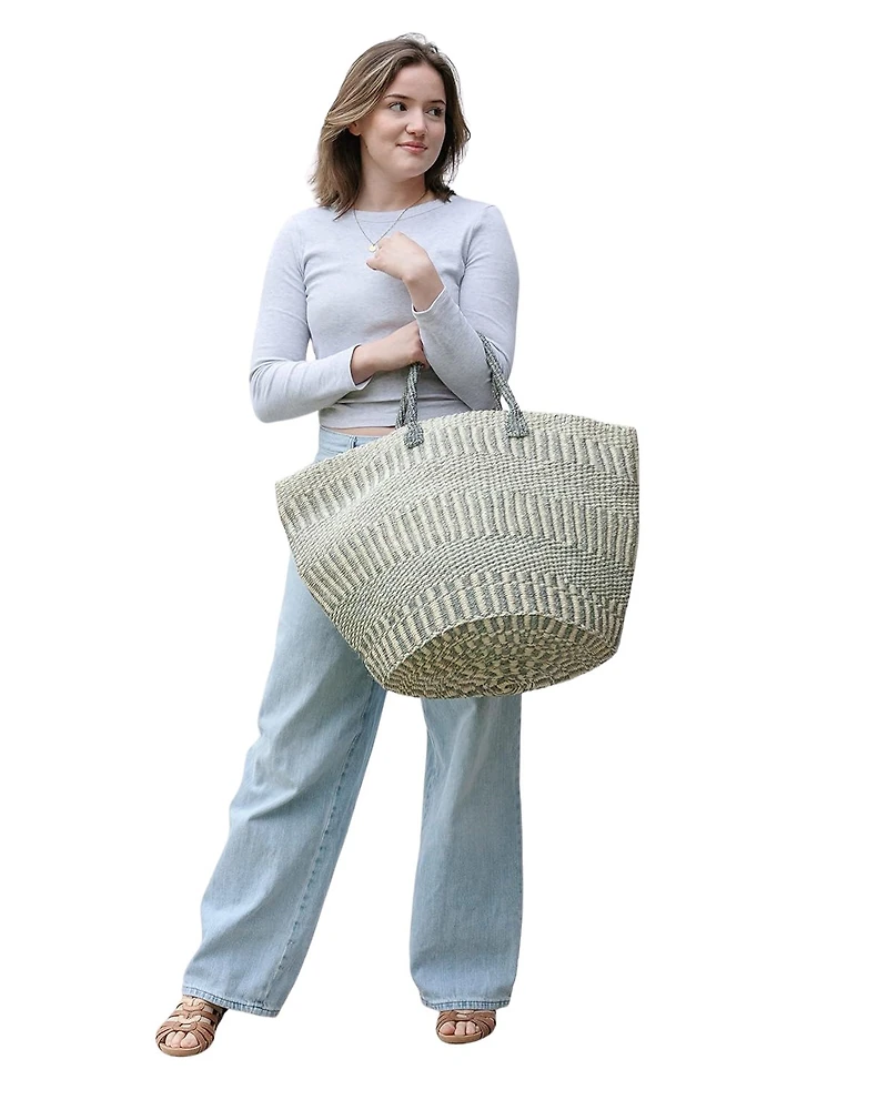 Calm Handmade Sisal African Tote Basket Bag