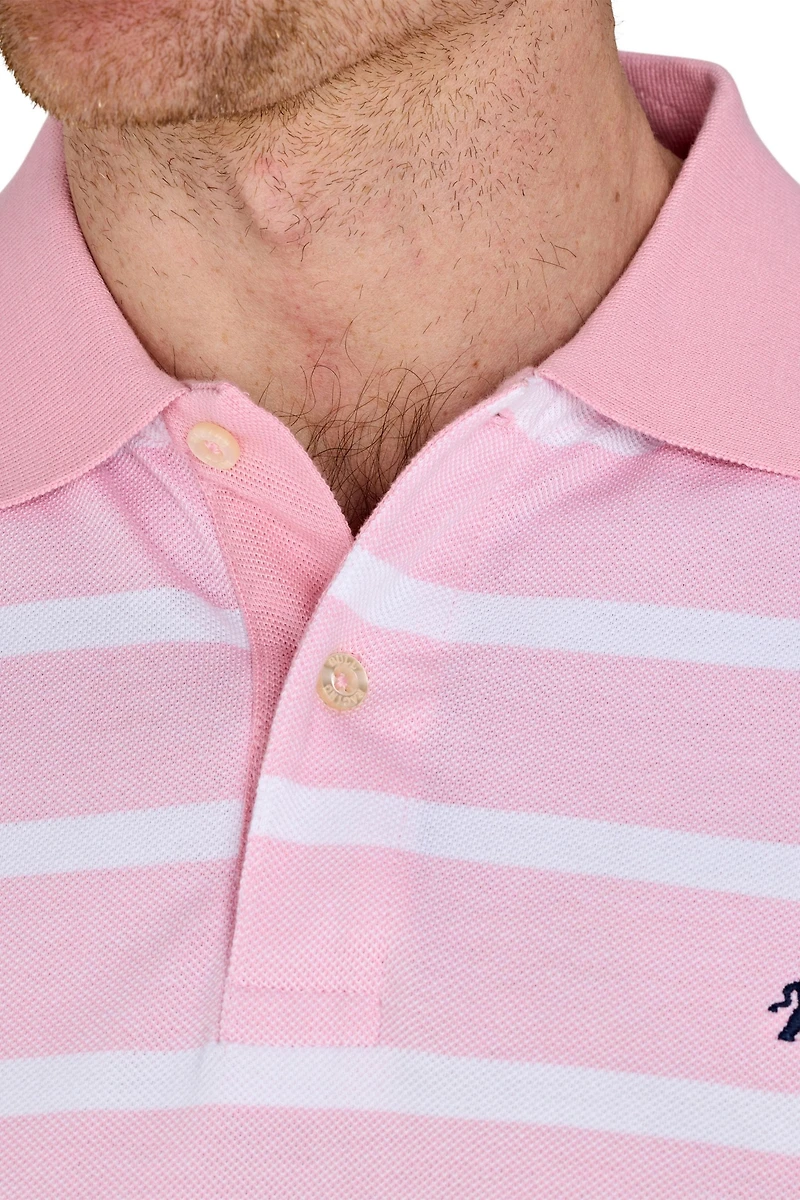 Raging Bull Birdseye Stripe Pique Polo